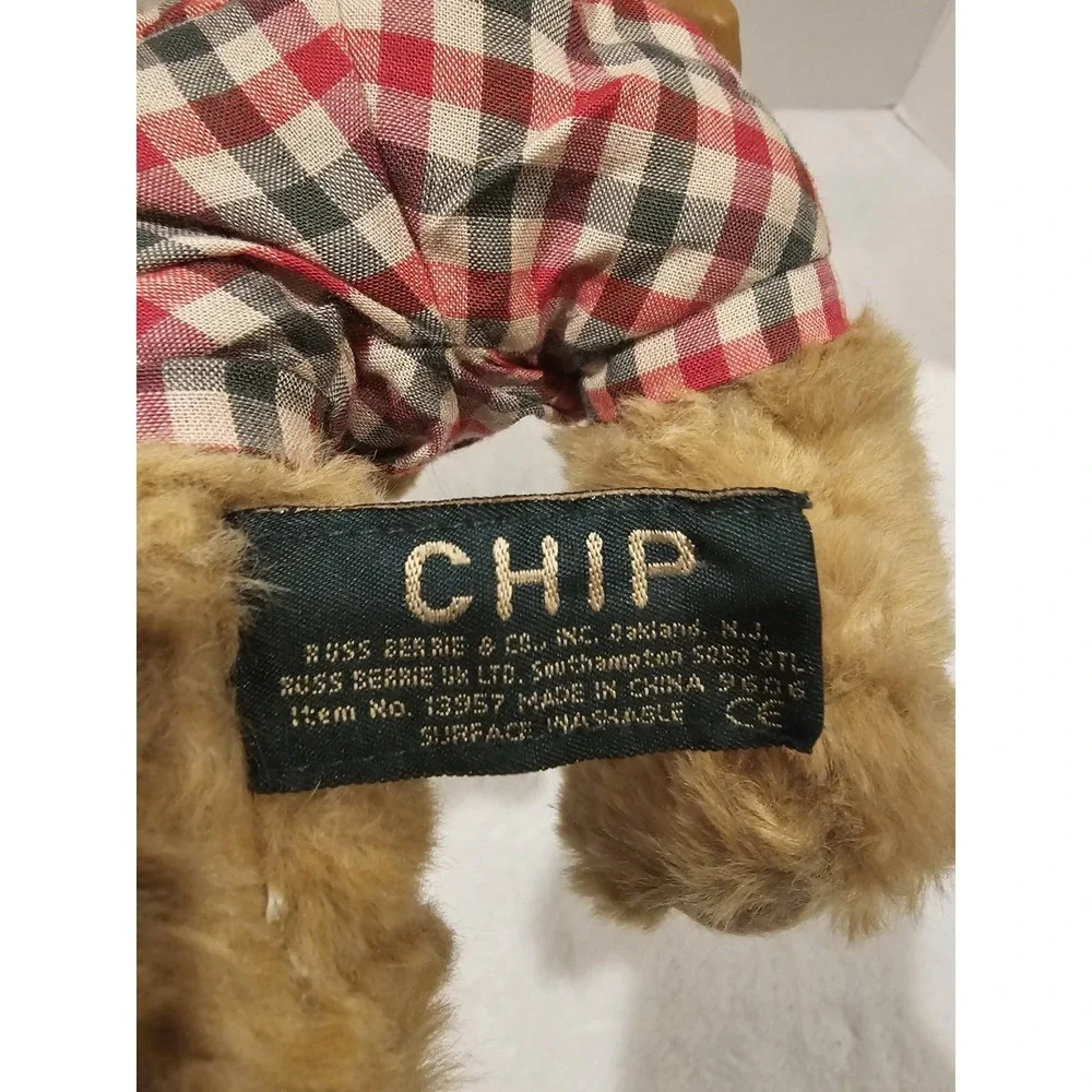 Russ CHIP Plush Teddy Bear Golfer Outfit Backpack Plaid‎ Shorts 8